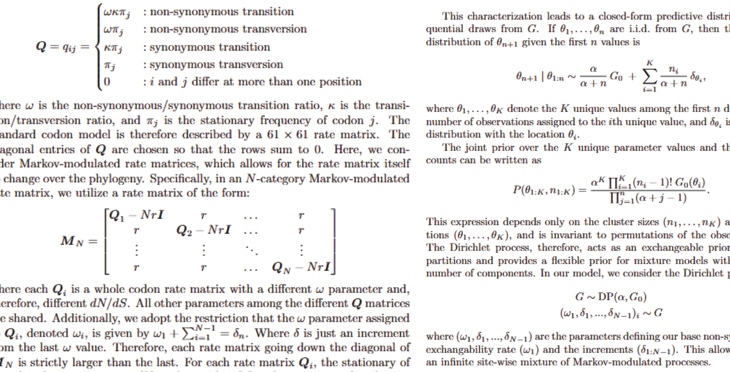 Mathematical derivation from a Bayesian nonparametric manuscript