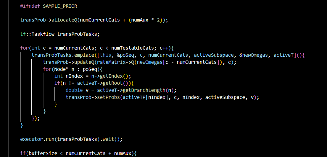 C plus plus code from adaptive inference software